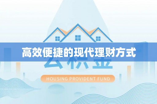 蚌山高效便捷的现代理财方式